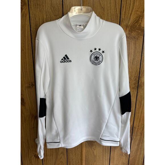 Adidas Germany DFB ClimaCool Training Top Long Sleeve White Black Stand Collar S - Picture 1 of 6